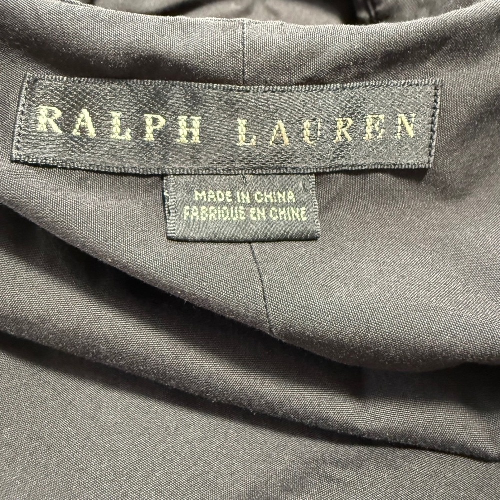 Ralph Lauren Black Label Women Black Elongated Sleeve Shirt Minimalist WNs 6 EUC - Picture 6 of 13